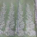 Beaded Lace Fabric on Polyester Net Mesh