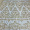1 Yard Corded Bridal Lace Fabric Embroidered on 100 Percent Polyester Net Mesh 53 Inch Width