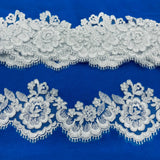 Corded Lace Trimming Embroidered Mesh