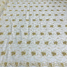 1 Yard Deluxe Beaded and Corded Bridal Lace Fabric Embroidered on Polyester Net Mesh
