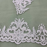 Beaded Corded Floral Lace Trim 3.5"