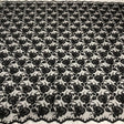 Beaded & Corded Bridal Lace Fabric - Black, Ivory With Silver, 51" Width (1 Yard)
