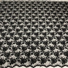 Beaded & Corded Bridal Lace Fabric - Black, Ivory With Silver, 51" Width (1 Yard)