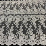 Beaded Corded Bridal Lace Fabric