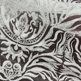 1 Yard Beaded Lace Fabric Embroidered on 100% Polyester Net Mesh | Off White