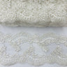 Corded Lace Trim 5" Embroidered Net Mesh