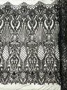 Sea Shell Sequin Damask Polyester Fabric - Iridescent Sequin Damask, 54" Width (1 Yard)
