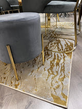 Maximus 230 Polyester Viscose Blend Fabric - Color-Changing Flat Weave, Rain Gold Viscose, 10' X 13' (1 Rug)