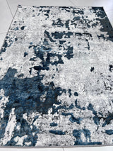Tess 912 Blue Polypropylene Area Rug - Blue, TES912 Blue, Machine Made, Made In Turkey (5' 3" X 7' 4")