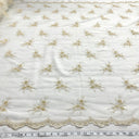 1 yarda de tela de encaje con cuentas bordada sobre malla de red 100% poliéster | Lace USA - 31393W-BP - Marfil - 52" de ancho