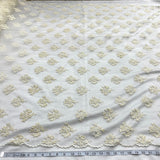 Beaded Lace Fabric on Polyester Net Mesh 52"