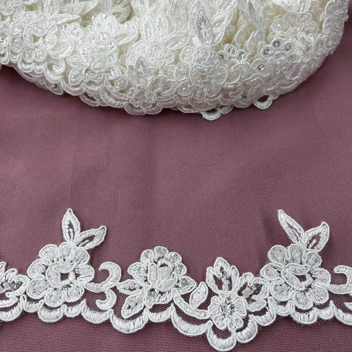 Beaded Corded Lace Trimming