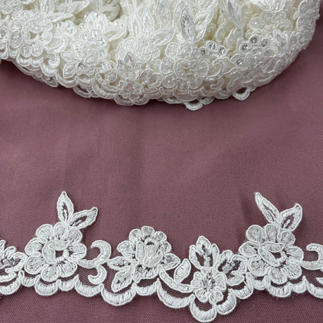 Beaded Corded Lace Trimming