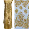 Beaded Lace Fabric on Polyester Net Mesh