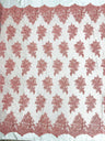 Camila Embroider Floral Damask Lace Fabric - Floral Damask, 54" Width (1 Yard)