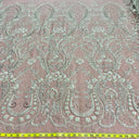 Beaded Lace Fabric on Polyester Net Mesh