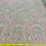 Beaded Lace Fabric on Polyester Net Mesh