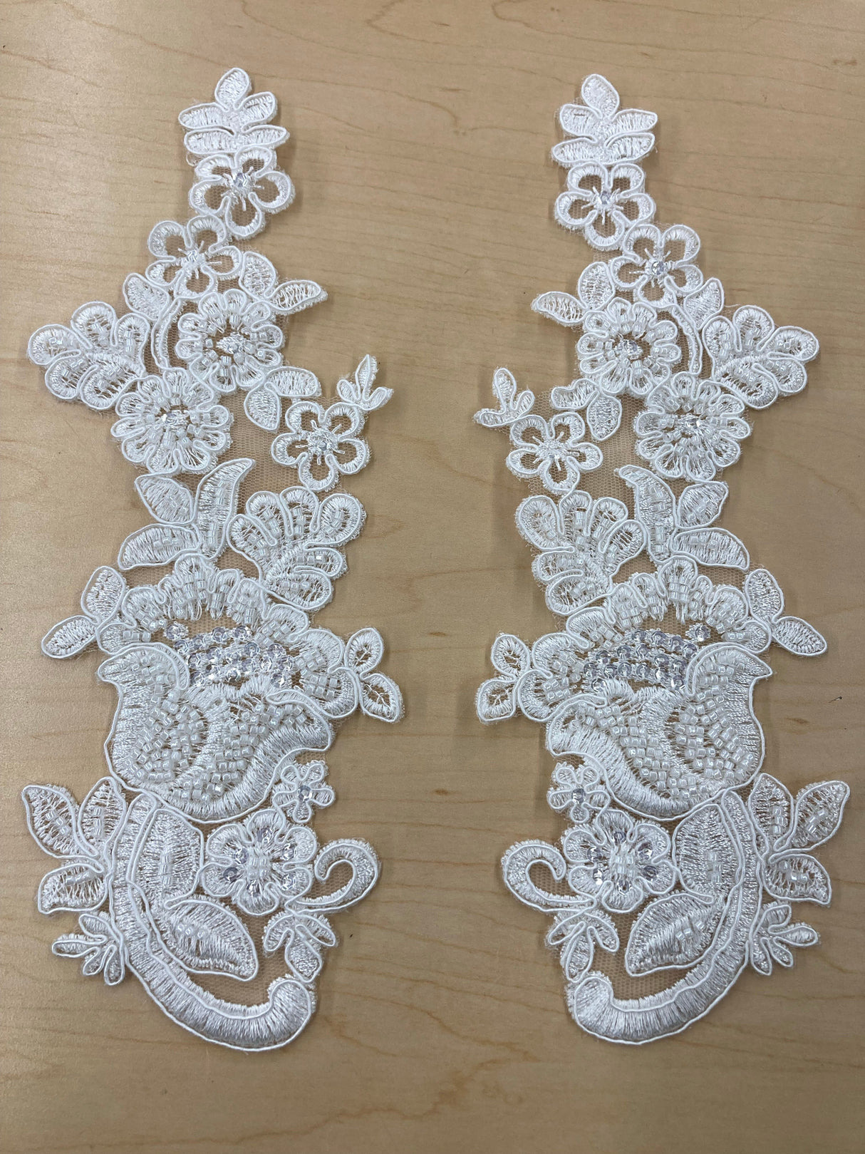 Beaded Floral Lace Applique Mesh