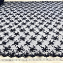 Beaded Corded Bridal Lace Black Mesh