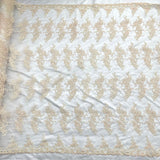 1 Yard Corded Embroidered Bridal Lace Fabric for Wedding Gowns 54 inch Width