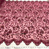 Beaded And Corded Bridal Polyester Organza Fabric - Wine Embroidered Lace, 54" Width (1 Yard)