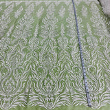 Beaded Lace Fabric on Polyester Net Mesh