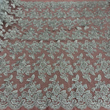 Beaded Corded Bridal Lace Fabric 51" Wide