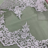 Beaded Corded Floral Lace Trim 6"