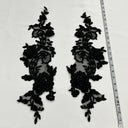 Beaded Corded Floral Lace Applique