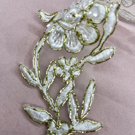 Embroidered Lace Applique Ivory