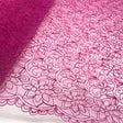 Embroidered Corded Bridal Lace Fuchsia