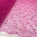 Embroidered Corded Bridal Lace Fuchsia