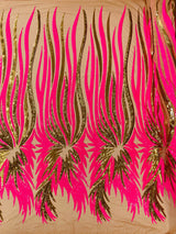 Wing Sequin Polyester Fabric - Angel Wing Sequin Mesh, 54" Width (1 Yard)