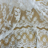 Beaded Corded Bridal Lace Mesh