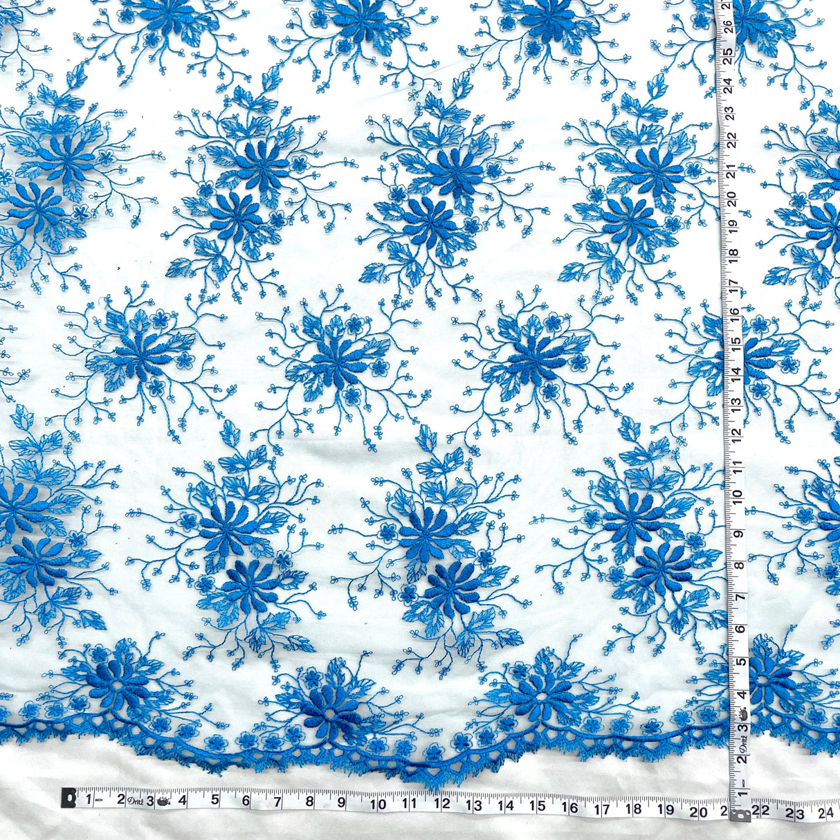 Embroidered Floral Lace Fabric 100% Polyester Net Mesh 52"