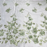 1 Yard 3D Floral Lace Fabric Embroidered on 100 Percent Polyester Soft Tulle Net Mesh White 60 inch Width