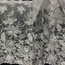 1 Yard Beaded Lace Fabric Embroidered on 100% Polyester Net Mesh