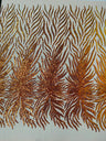 Phoenix Sequin Feather Polyester Fabric - Iridescent Flame Design, 54" Width (1 Yard)