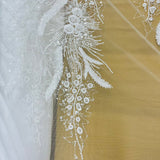 Beaded Embroidered Lace Fabric