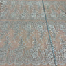 1 Yard Silver Corded Bridal Lace Fabric Embroidered on Polyester Net Mesh Elegant Floral 50 Inch Width
