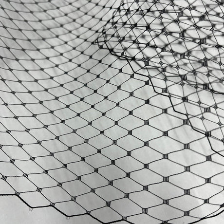 Bandeau Veil Tulle Mesh Fabric - White, Ivory, Black, 9" Width (By The Yard)