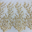 Beaded Lace Fabric on Polyester Net Mesh