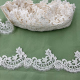 Beaded Corded Lace Trim 3" Polyester Mesh