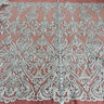 Embroidered Bridal Lace Fabric on Polyester Net Mesh
