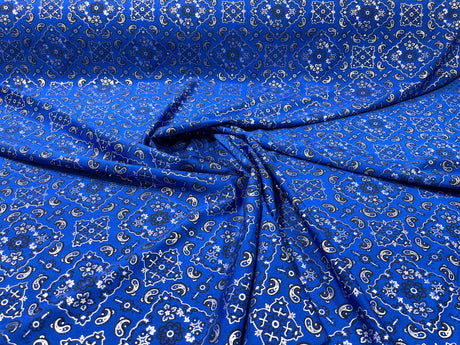Bandanna Print Nylon Spandex Fabric - Bandanna Print, 58" Width (1 Yard)