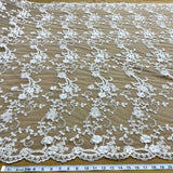 Beaded 3D Floral Lace Mesh
