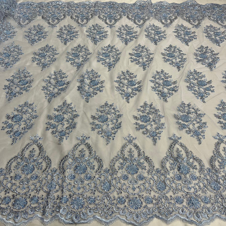 Beaded Corded Bridal Lace Fabric 53" Wide