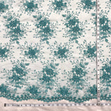 Beaded Lace Fabric Embroidered On 100 Percent Polyester Net Mesh - Fuchsia, Teal, 52" Width (1 Yard)