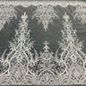1 Yard Elegant Beaded Lace Fabric Embroidered on Polyester Net Mesh