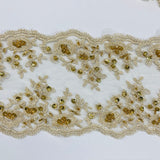 Beaded Lace Trimming Gold